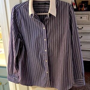 Lauren Ralph Lauren Purple Stripe SZ XL Button Up Shirt